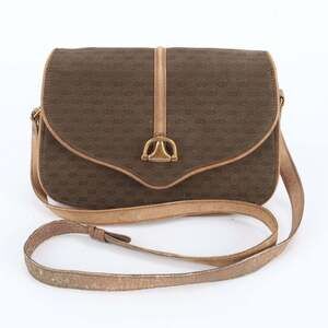 Vintage Old Gucci Leather Shoulder Bag, Crossbody, Brown, Women's